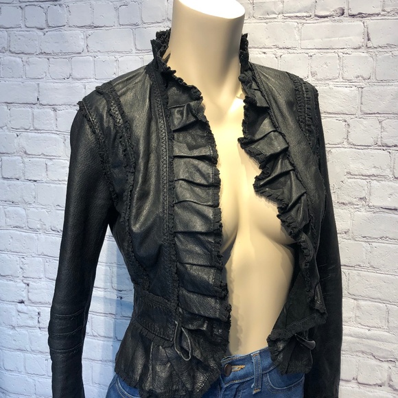 Moda International Jackets & Blazers - MODA INTERNATIONAL Genuine Black Leather Jacket XS